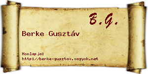 Berke Gusztáv névjegykártya